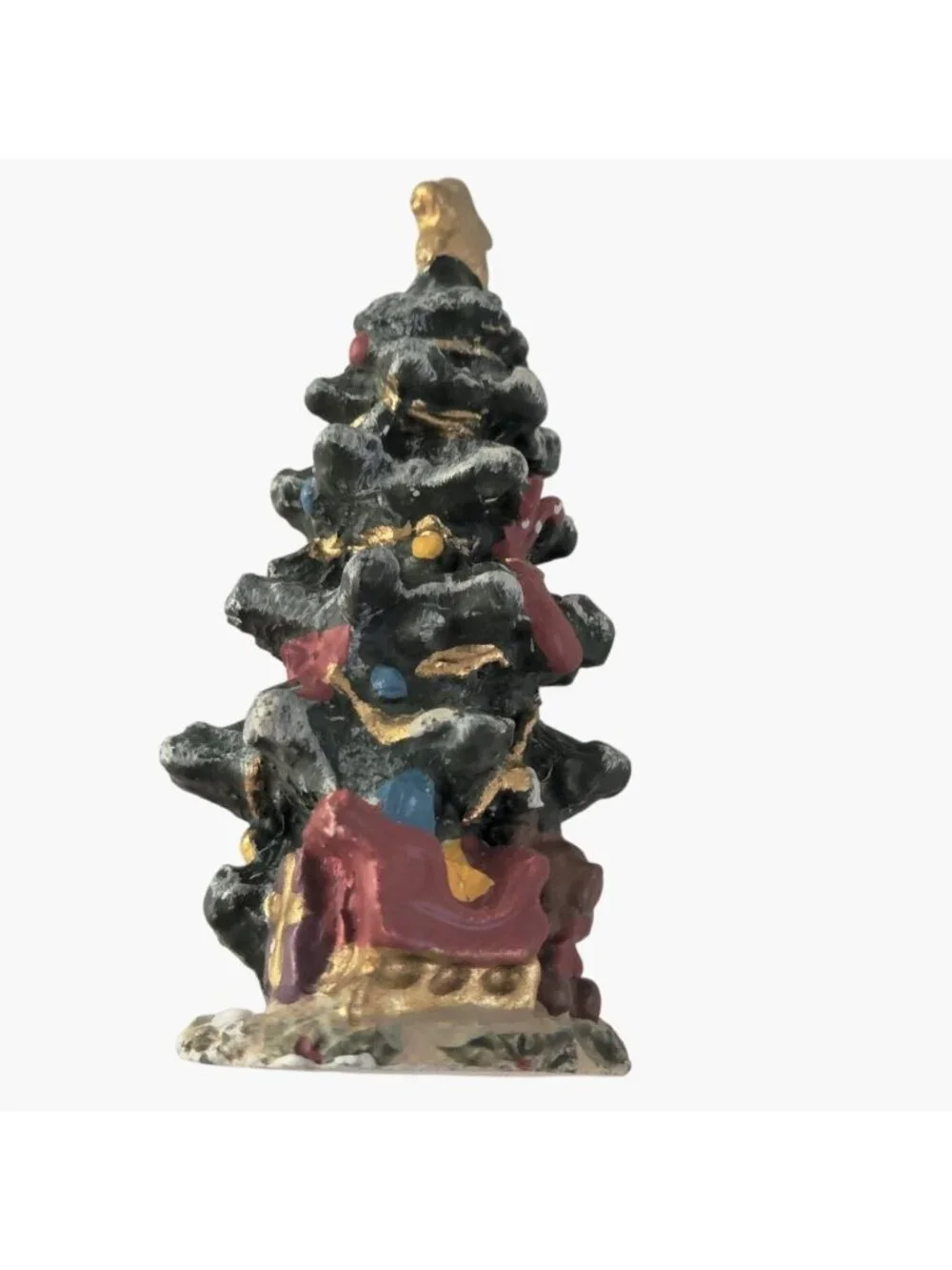 Novelino Antique Pewter Christmas Tree Figurine Original Box Vintage